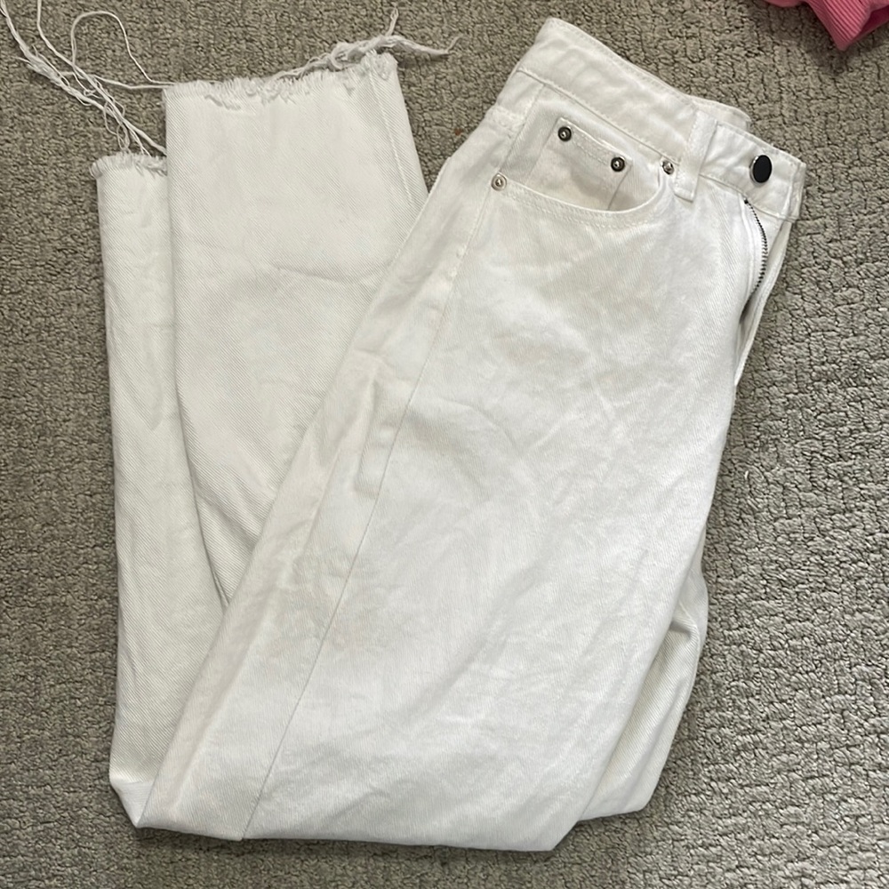 Shein straight leg white jeans